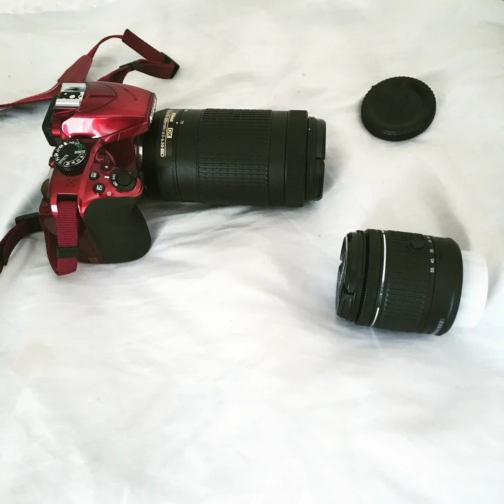 Nikon 3400 Red DSLR Camera with Lenses